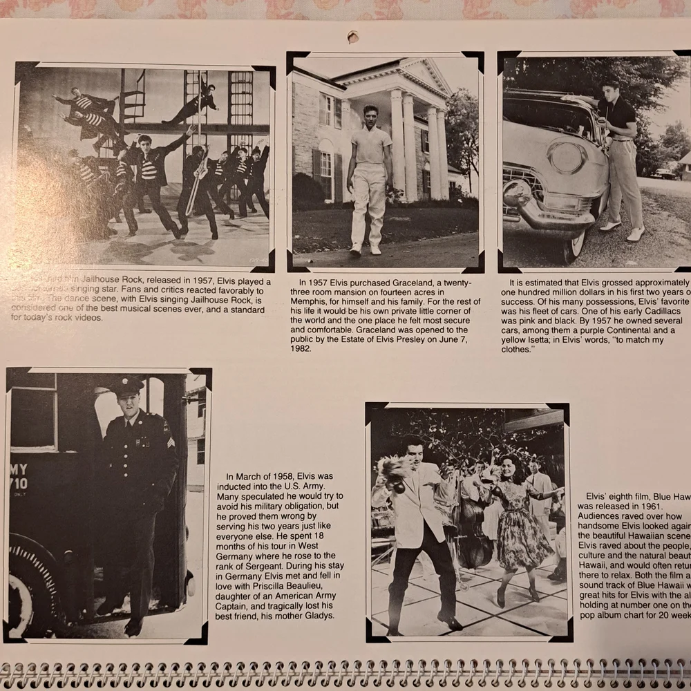 Vintage 1990 Elvis Calendar VGC